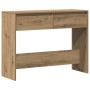 Mesa consola madera ingeniería roble artesanal 100x35x76,5 cm