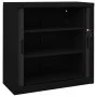 Sliding door wardrobe, black steel, 90x40x90 cm by vidaXL, Lockers and storage cabinets - Ref: Foro24-336431, Price: 264,64 €...