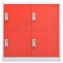 Light gray and red steel locker cabinet 90x45x92.5 cm by vidaXL, Lockers and storage cabinets - Ref: Foro24-336434, Price: 13...