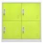 Hellgrauer und grüner Schließfachschrank aus Stahl, 90 x 45 x 92,5 cm von vidaXL, Schließfächer und Lagerschränke - Ref: Foro...