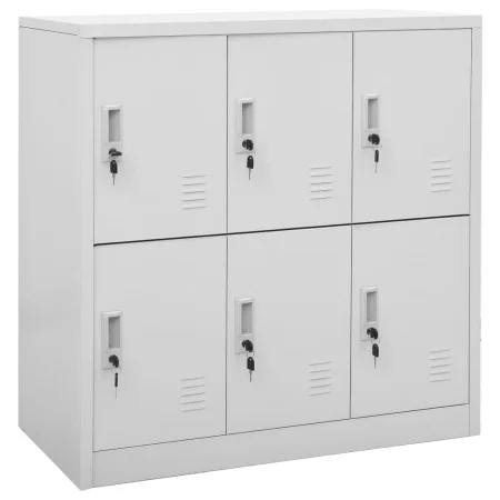 Hellgrauer Schließfachschrank aus Stahl, 90 x 45 x 92,5 cm von vidaXL, Schließfächer und Lagerschränke - Ref: Foro24-336436, ...