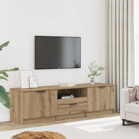 Mueble de TV roble artesanal 140x35x40 cm madera de ingeniería