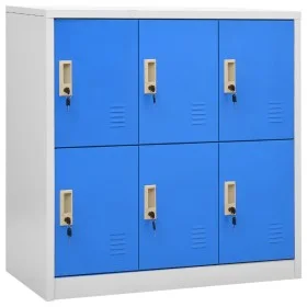 Light gray and blue steel locker cabinet 90x45x92.5 cm by vidaXL, Lockers and storage cabinets - Ref: Foro24-336437, Price: 1...
