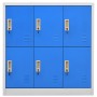 Hellgrauer und blauer Schließfachschrank aus Stahl, 90 x 45 x 92,5 cm von vidaXL, Schließfächer und Lagerschränke - Ref: Foro...