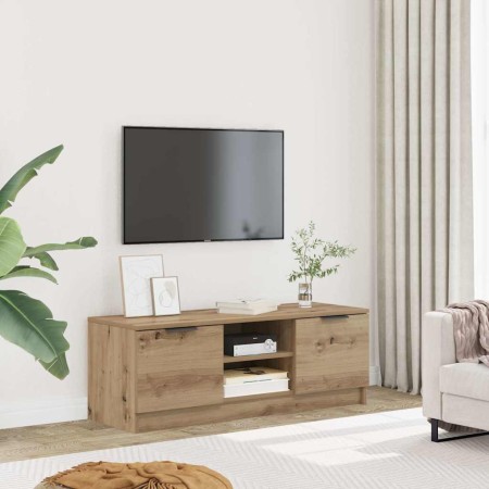 Mueble de TV madera contrachapada artisan roble 102x35x36,5 cm