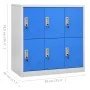 Light gray and blue steel locker cabinet 90x45x92.5 cm by vidaXL, Lockers and storage cabinets - Ref: Foro24-336437, Price: 1...
