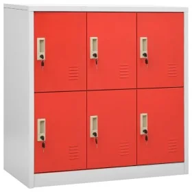 Light gray and red steel locker cabinet 90x45x92.5 cm by vidaXL, Lockers and storage cabinets - Ref: Foro24-336438, Price: 14...