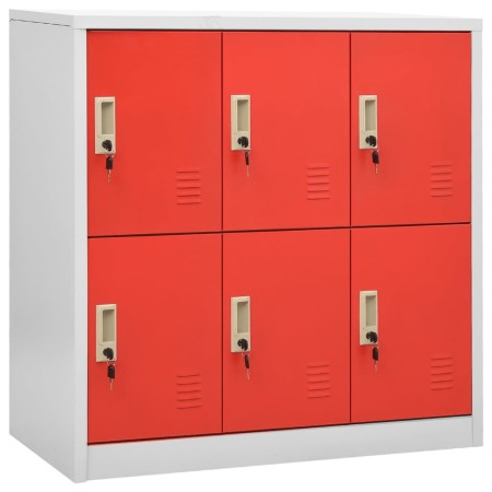 Light gray and red steel locker cabinet 90x45x92.5 cm by vidaXL, Lockers and storage cabinets - Ref: Foro24-336438, Price: 15...