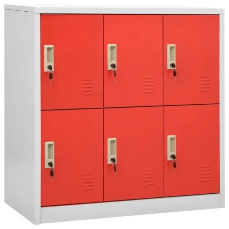 Light gray and red steel locker cabinet 90x45x92.5 cm by vidaXL, Lockers and storage cabinets - Ref: Foro24-336438, Price: 14...