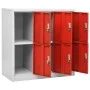 Light gray and red steel locker cabinet 90x45x92.5 cm by vidaXL, Lockers and storage cabinets - Ref: Foro24-336438, Price: 14...
