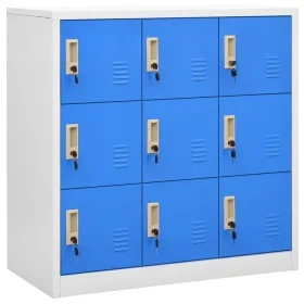 Light gray and blue steel locker cabinet 90x45x92.5 cm by vidaXL, Lockers and storage cabinets - Ref: Foro24-336441, Price: 1...