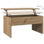 Mesa de centro madera ingeniería roble artisan 80x50,5x41,5 cm