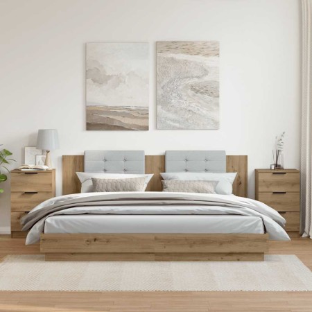 Mesitas noche 2 uds madera ingeniería roble artisan 40x36x65 cm