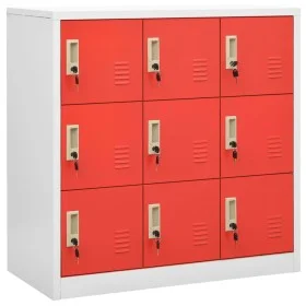 Light gray and red steel locker cabinet 90x45x92.5 cm by vidaXL, Lockers and storage cabinets - Ref: Foro24-336442, Price: 20...