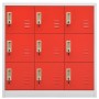 Light gray and red steel locker cabinet 90x45x92.5 cm by vidaXL, Lockers and storage cabinets - Ref: Foro24-336442, Price: 17...