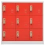 Light gray and red steel locker cabinet 90x45x92.5 cm by vidaXL, Lockers and storage cabinets - Ref: Foro24-336442, Price: 20...