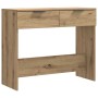 Mesa consola madera de ingeniería roble artesanal 90x36x75 cm