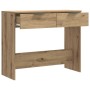 Mesa consola madera de ingeniería roble artesanal 90x36x75 cm