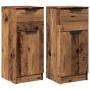 Aparadores 2 uds madera ingeniería madera envejecida 30x30x70cm