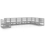 Muebles de jardín 8 piezas gris madera de pino maciza