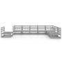 Muebles de jardín 8 piezas gris madera de pino maciza
