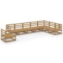 Muebles de jardín 8 piezas marrón miel madera maciza de pino