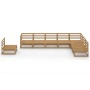 Muebles de jardín 8 piezas marrón miel madera maciza de pino