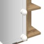Mueble con espejo y luces LED roble artesanal 70x16,5x60 cm