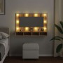 Armario con espejo y LED Roble Artesano 90x31,5x62 cm en Tocadores de baño | Comprar online en Foro24