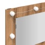 Armario con espejo y LED Roble Artesano 90x31,5x62 cm en Tocadores de baño | Comprar online en Foro24