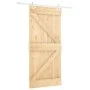Schiebetür mit Beschlägen aus massivem Kiefernholz, 100 x 210 cm von vidaXL, Türen - Ref: Foro24-3203178, Preis: 249,66 €, Ra...