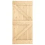 Schiebetür mit Beschlägen aus massivem Kiefernholz, 100 x 210 cm von vidaXL, Türen - Ref: Foro24-3203178, Preis: 249,66 €, Ra...