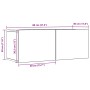 Muebles para TV de pared 2 unidades roble artesanal 80x30x30 cm
