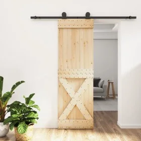 Sliding door with solid pine wood fittings 70x210 cm by vidaXL, Doors - Ref: Foro24-3203076, Price: 175,35 €, Discount: %