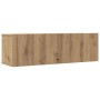 Muebles para TV de pared 2 uds roble artesanal 100x30x30 cm