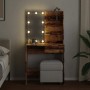 Tocador con LED madera vieja 74,5x40x141 cm