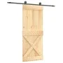 Schiebetür mit Beschlägen aus massivem Kiefernholz, 85 x 210 cm von vidaXL, Türen - Ref: Foro24-3203078, Preis: 196,75 €, Rab...