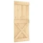 Schiebetür mit Beschlägen aus massivem Kiefernholz, 90 x 210 cm von vidaXL, Türen - Ref: Foro24-3203079, Preis: 204,64 €, Rab...