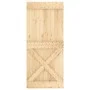 Schiebetür mit Beschlägen aus massivem Kiefernholz, 90 x 210 cm von vidaXL, Türen - Ref: Foro24-3203079, Preis: 204,64 €, Rab...