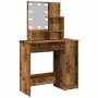 Tocador con luces LED madera envejecida 86,5x35x136 cm