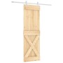 Puerta corredera con herrajes madera maciza de pino 70x210 cm de vidaXL, Puertas - Ref: Foro24-3203191, Precio: 179,39 €, Des...
