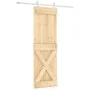 Schiebetür mit Beschlägen aus massivem Kiefernholz 70x210 cm von vidaXL, Türen - Ref: Foro24-3203191, Preis: 179,93 €, Rabatt: %