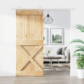 Sliding door with solid pine wood hardware 85x210 cm by vidaXL, Doors - Ref: Foro24-3203193, Price: 204,14 €, Discount: %