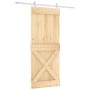 Schiebetür mit Beschlägen aus massivem Kiefernholz 85x210 cm von vidaXL, Türen - Ref: Foro24-3203193, Preis: 208,18 €, Rabatt: %
