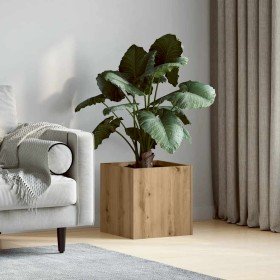 Jardinera de madera contrachapada roble artesanal 40x40x40 cm en Maceteros y jardineras | Comprar online en Foro24