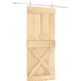Puerta corredera con herrajes madera maciza de pino 90x210 cm by vidaXL, Doors - Ref: Foro24-3203194, Price: 211,40 €, Discou...