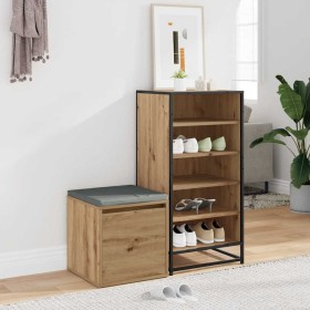 Cajón taburete madera ingeniería roble artesanal 40,5x40x40 cm