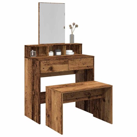 Taburete vestidor madera contrachapada madera vieja 70x35x45 cm en Bancos de tocador | Comprar online en Foro24