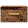 Mesita de noche de pared madera envejecida 35x35x20 cm
