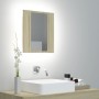 Armario espejo de baño LED acrílico roble Sonoma 40x12x45 cm de vidaXL, Tocadores de baño - Ref: Foro24-804951, Precio: 40,81...